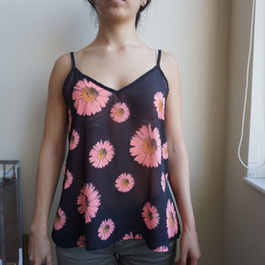 Dorothy Sheer Sleeveless Blouse with Floral Print